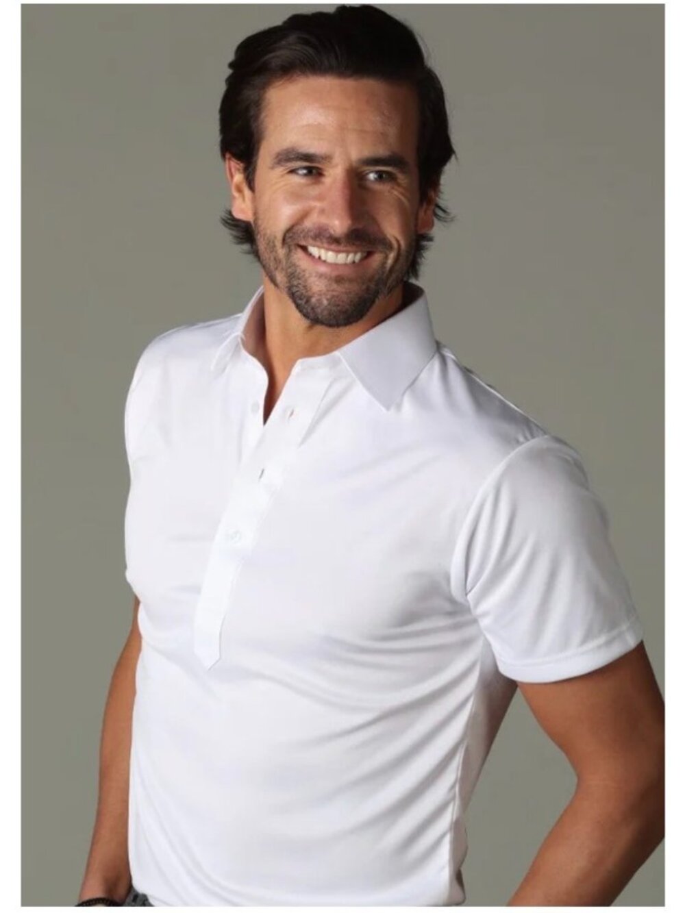 Collars & Co. Mens small golf White Dress Collar Polo Shirt Wrinkle Resistant